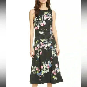 Ted Baker London Camylle Floral Belted Midi Dress Ted Size 1